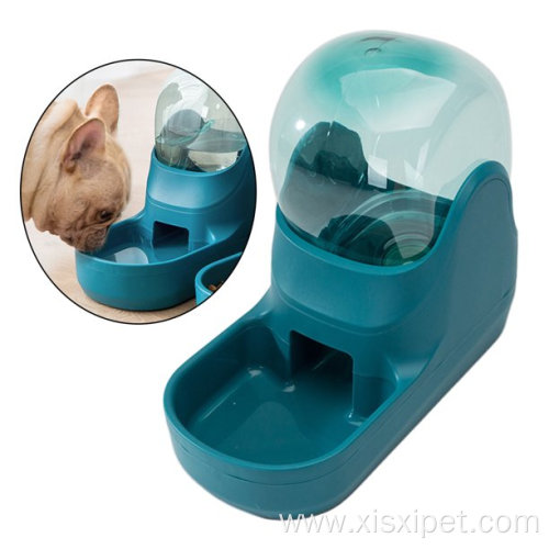 Dog Cat Feeder Waterer Dish Green Water Feeder